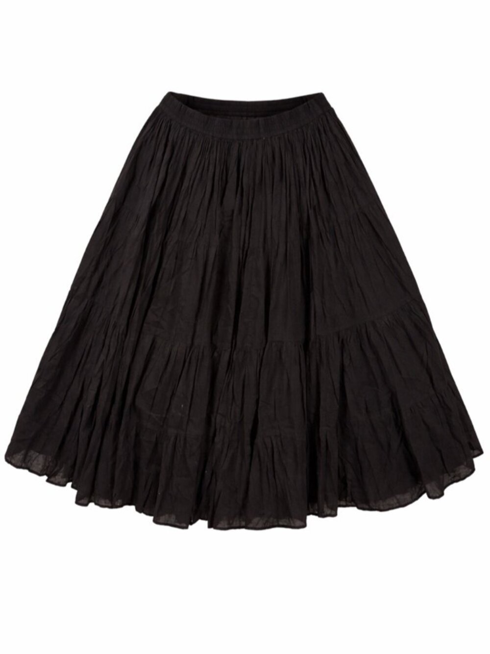 Women’s Black Tiered Maxi Skirt - Picture 1 of 1